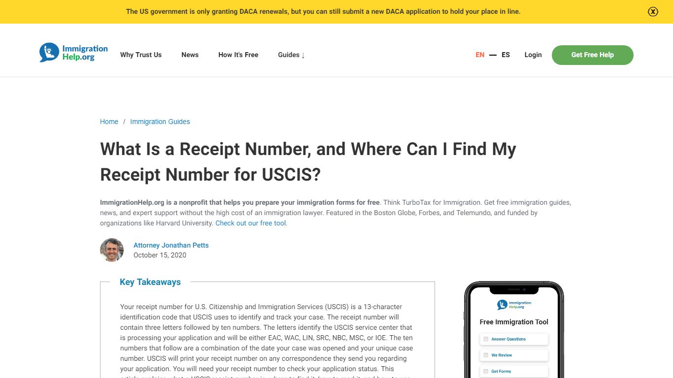 Receipt Number for USCIS Explained | ImmigrationHelp.org