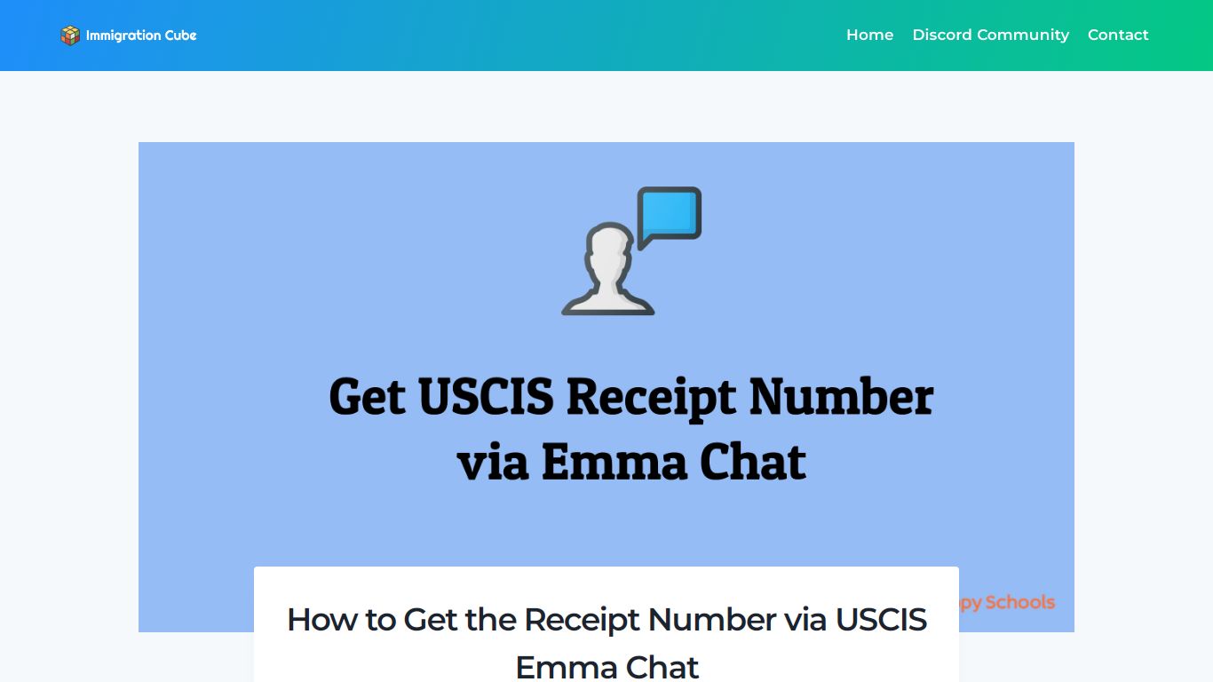 How to Get the Receipt Number via USCIS Emma Chat - Immigration Cube